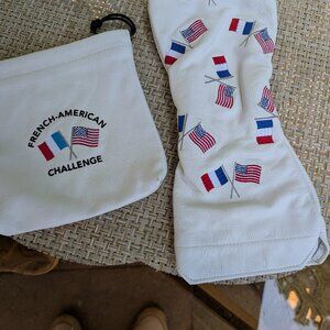 Two unique new leather golf items Driver Head Cover and Players Pouch.